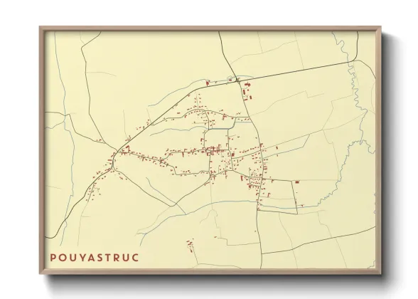 Une affiche de carte sur Pouyastruc