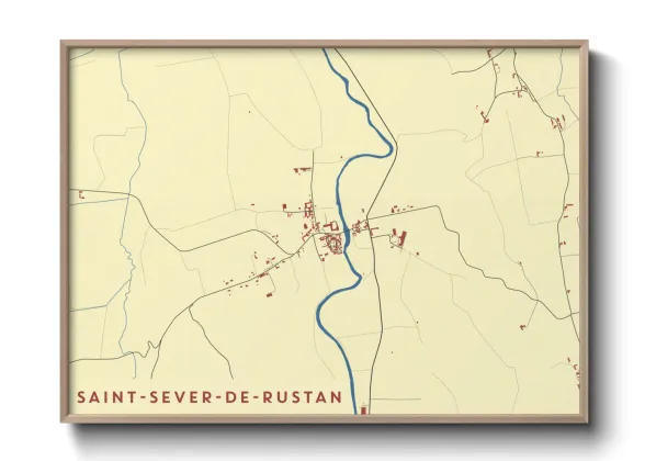 Une affiche de carte sur Saint-Sever-de-Rustan
