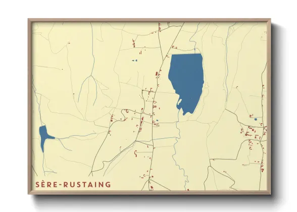Une affiche de carte sur Sère-Rustaing