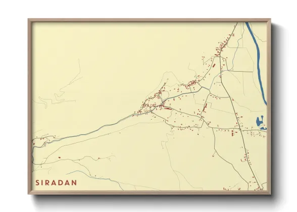 Une affiche de carte sur Siradan