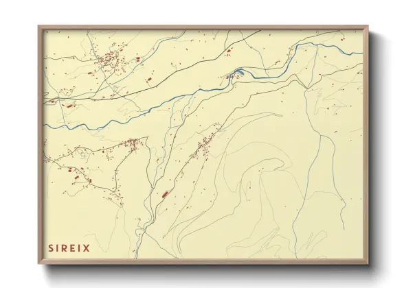 Une affiche de carte sur Sireix