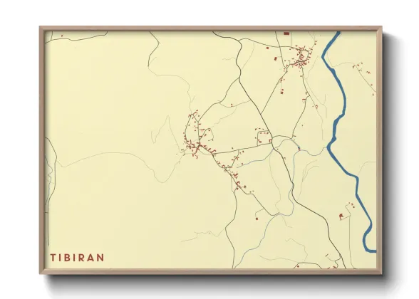 Une affiche de carte sur Tibiran