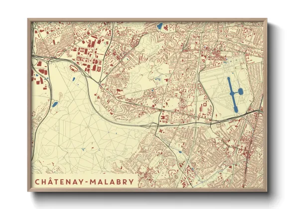 Une affiche de carte sur Châtenay-Malabry