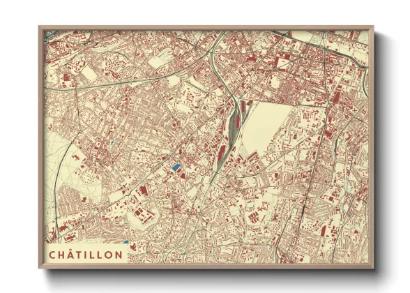 Une affiche de carte sur Châtillon