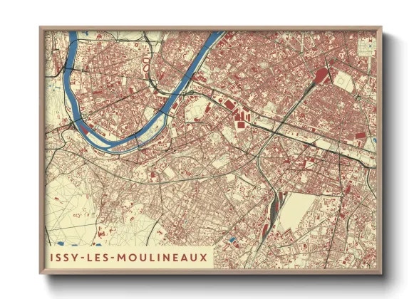 Une affiche de carte sur Issy-les-Moulineaux