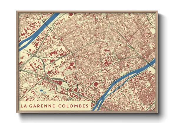 Une affiche de carte sur La Garenne-Colombes