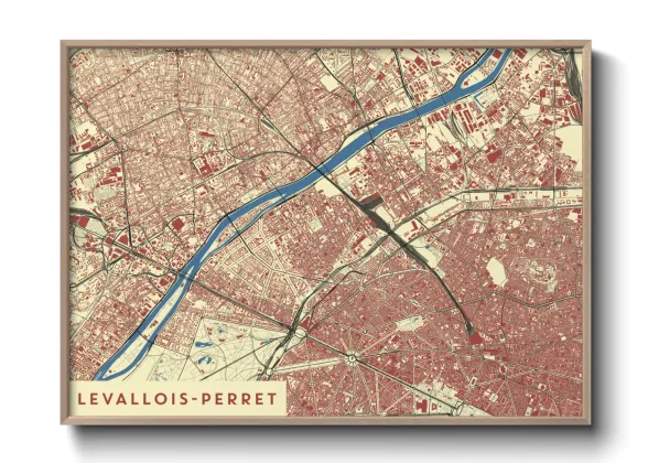 Une affiche de carte sur Levallois-Perret