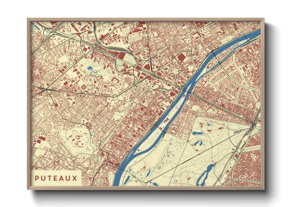 Une affiche de carte sur Puteaux