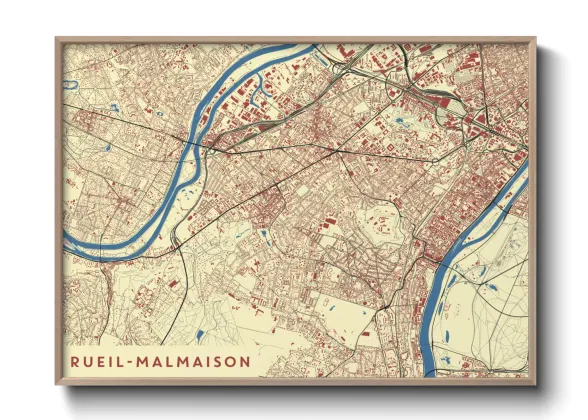 Une affiche de carte sur Rueil-Malmaison