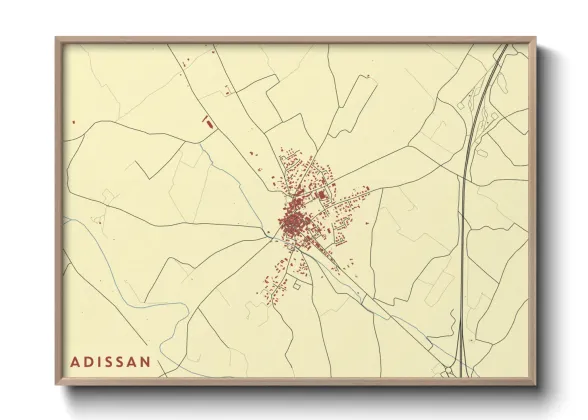 Une affiche de carte sur Adissan