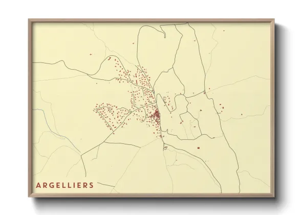 Une affiche de carte sur Argelliers