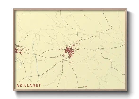 Une affiche de carte sur Azillanet
