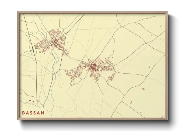 Une affiche de carte sur Bassan