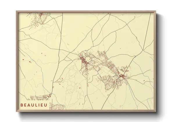 Une affiche de carte sur Beaulieu