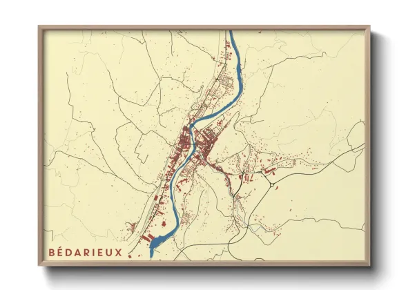 Une affiche de carte sur Bédarieux