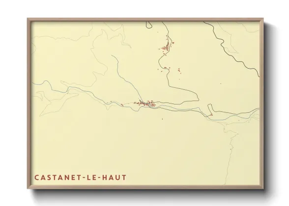 Une affiche de carte sur Castanet-le-Haut
