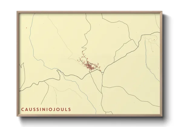Une affiche de carte sur Caussiniojouls