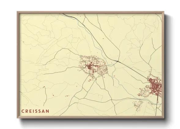 Une affiche de carte sur Creissan