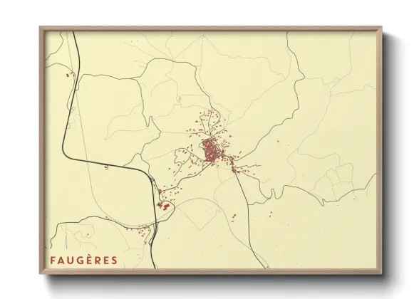 Une affiche de carte sur Faugères