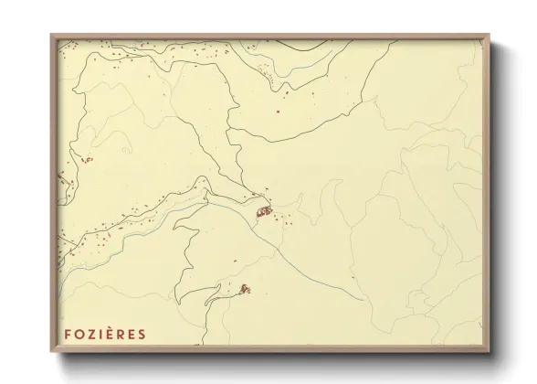 Une affiche de carte sur Fozières