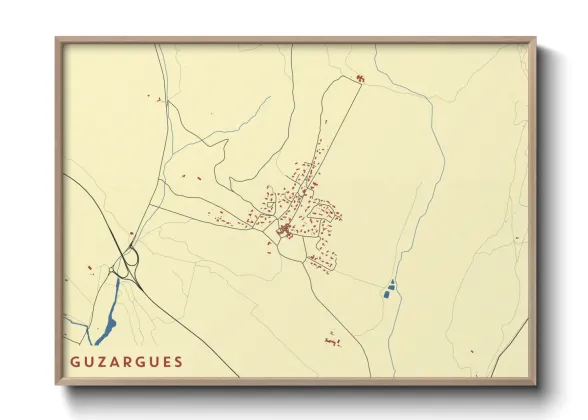 Une affiche de carte sur Guzargues