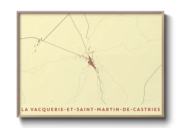 Une affiche de carte sur La Vacquerie-et-Saint-Martin-de-Castries