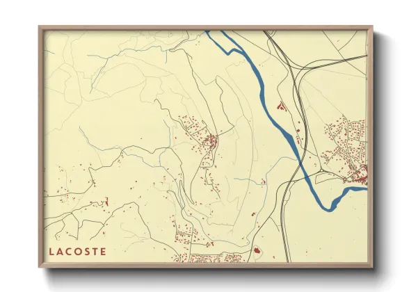 Une affiche de carte sur Lacoste