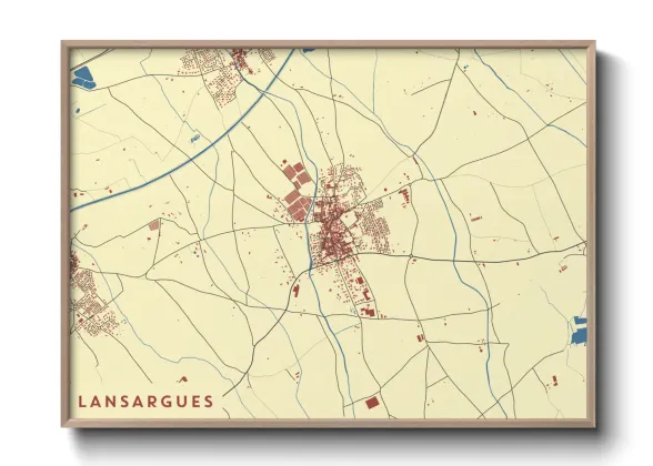 Une affiche de carte sur Lansargues