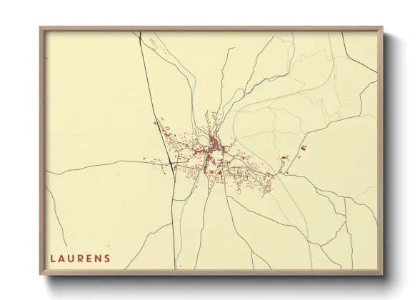 Une affiche de carte sur Laurens