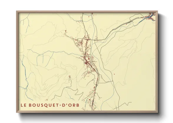 Une affiche de carte sur Le Bousquet-d'Orb