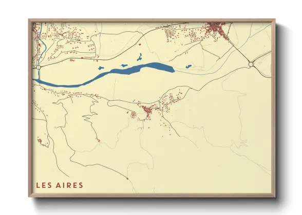 Une affiche de carte sur Les Aires