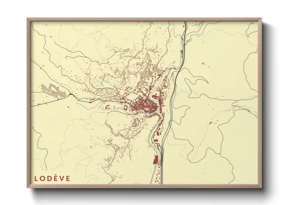 Une affiche de carte sur Lodève