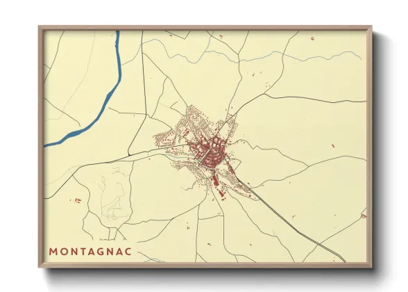 Une affiche de carte sur Montagnac
