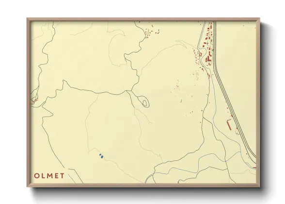 Une affiche de carte sur Olmet
