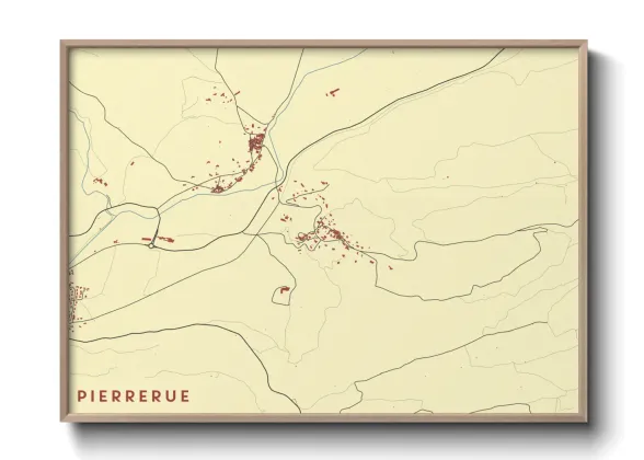 Une affiche de carte sur Pierrerue