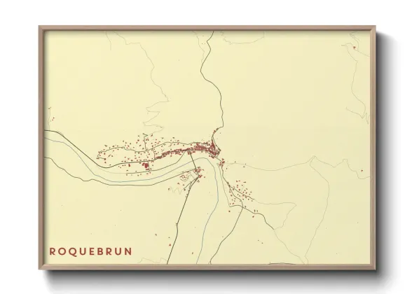 Une affiche de carte sur Roquebrun