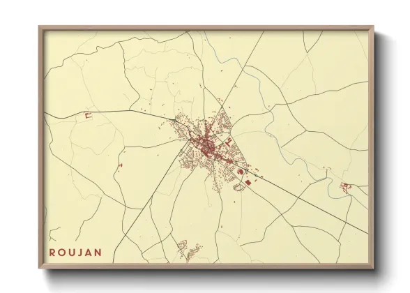 Une affiche de carte sur Roujan