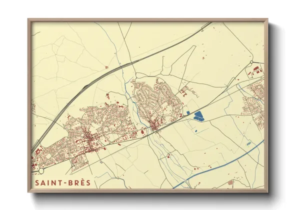 Une affiche de carte sur Saint-Brès