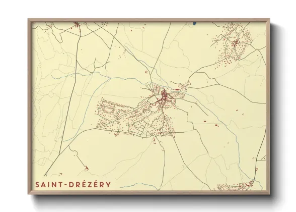 Une affiche de carte sur Saint-Drézéry