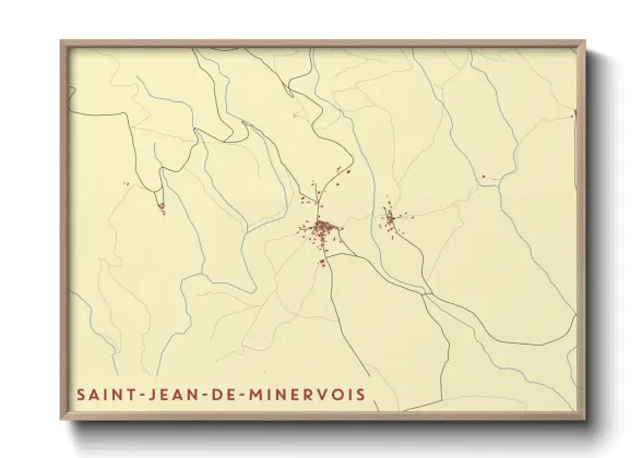 Une affiche de carte sur Saint-Jean-de-Minervois
