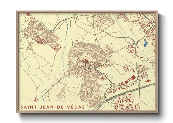Une affiche de carte sur Saint-Jean-de-Védas