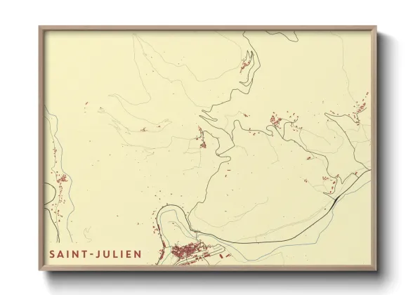 Une affiche de carte sur Saint-Julien