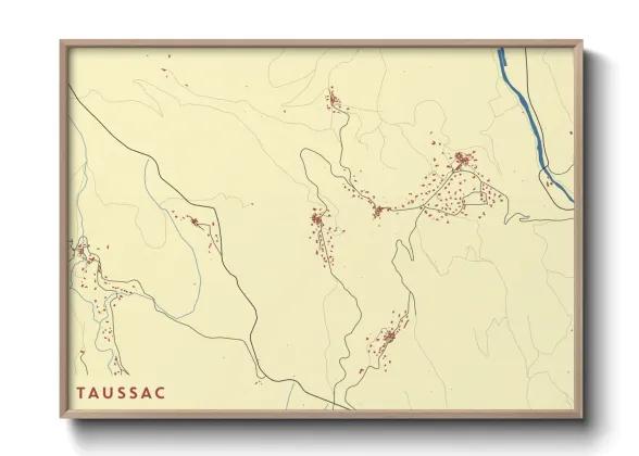Une affiche de carte sur Taussac