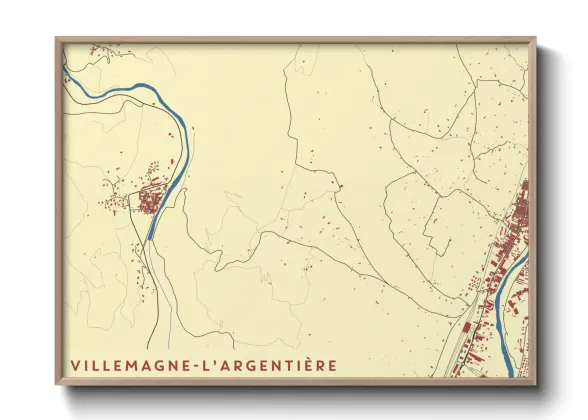 Une affiche de carte sur Villemagne-l'Argentière
