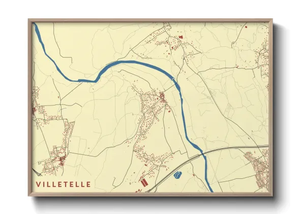 Une affiche de carte sur Villetelle