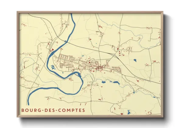 Une affiche de carte sur Bourg-des-Comptes