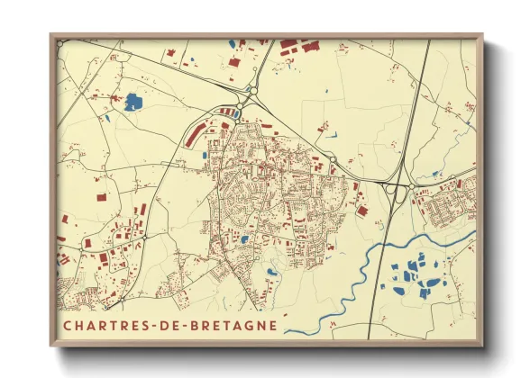 Une affiche de carte sur Chartres-de-Bretagne
