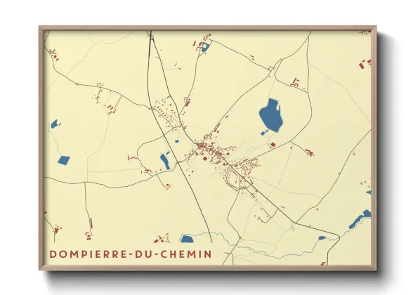 Une affiche de carte sur Dompierre-du-Chemin