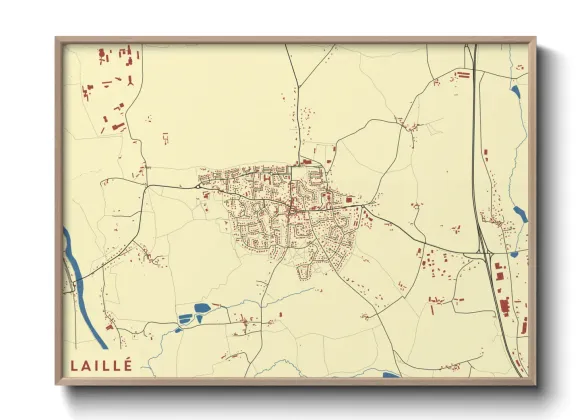 Une affiche de carte sur Laillé