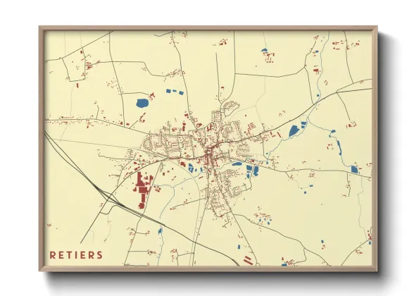 Une affiche de carte sur Retiers